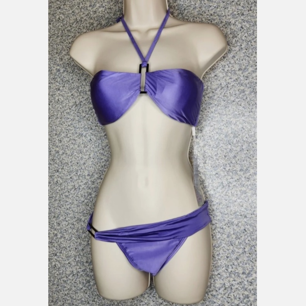 NWT Ray Halter Top Bikini Violet Juniors Large